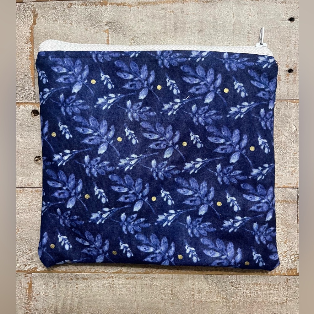 Blue floral pouch